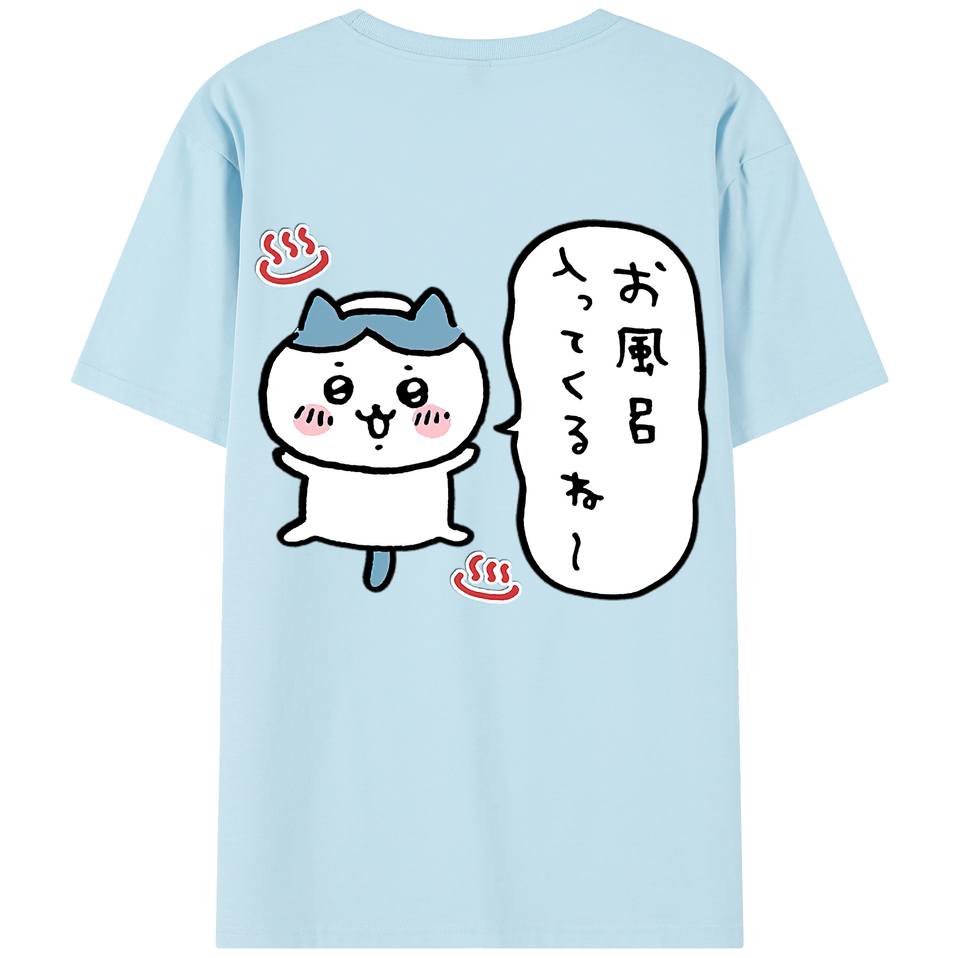（画像用） ちいかわ ハチワレ Chii-kawa hachiware 綿100％半袖Tシャツ（背面プリント）
